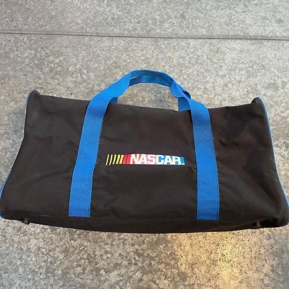 Nascar MBNA Duffle Bag Vintage Racing Cars Gym Athletic 90s Y2K Black Blue - Picture 1 of 16